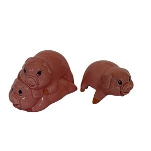 Vintage MSR 1994 Naughty Mating Pigs Ceramic Salt and Pepper Shakers Pink 2pc
